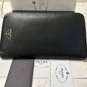 プラダ　PRADA 財布　長財布　サフィアーノ　ラウンドファスナー　メンズ　