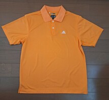 ○美品○アディダス　adidas　オレンジ色　半袖ポロシャツ　サイズM_画像1