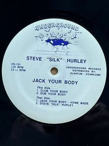 【 CHICAGOHOUSEマストアイテム！！】 Steve Silk Hurley - Jack Your Body Underground - UN-101 ,Vinyl ,12 , Blue Print ,US 1986