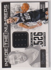 NBA MANU GINOBILI 2012-13 PANINI Prestige Inside the Numbers Jersey card BASKETBALL SPURS CARD No.37 マヌ・ジノビリ ジャージカード