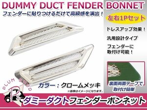 送料無料 汎用ダミーダクト フェンダー アルミメッシュ 左右セット メッキ