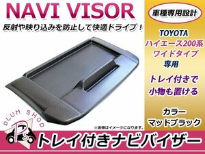 送料無料 トヨタ 200系 ハイエース 1型 2型 3型 4型 ワイド ナビバイザー スタンド＆トレイ付