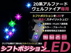 送料無料 20系 ヴェルファイア LEDシフトポジション ブルー/パープル/グリーン FLUX 7連 イルミネーション シフトインジゲータ