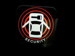 日産純正 セキュリティアラームステッカー キャラバン NV350 E25 E26 シール 盗難警報装着中 セキュリティー