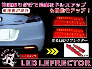 メール便送料無料 【レッド】 タント L375 L385 LEDリフレクター 28発 左右セット ブレーキ連動 純正交換用 防水加工済み エアロバンパー