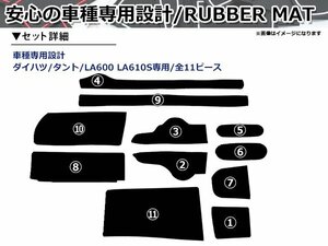 ダイハツ タント LA600 LA610S ドアポケット ラバーマット ブルー 11P コンソールボックス センター ドリンクホルダー シート 保護 水洗い