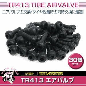 TR413 30個 タイヤバルブ 長さ42mm エアバルブ ゴムバルブ チューブレスバルブ スナップインバルブ ストレート 普通車 軽自動車