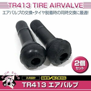 TR413 2個 タイヤバルブ 長さ42mm エアバルブ ゴムバルブ チューブレスバルブ スナップインバルブ ストレート 普通車 軽自動車