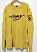 AVIREX アヴィレックス サーマル 長袖Tシャツ ロングTシャツ カットソー ロゴプリント 黄土色 XL 2L LL メンズ_画像1