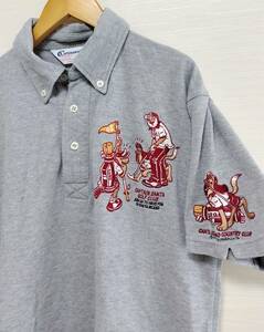 CAPTAIN SANTA Captain Santa Golf рубашка-поло с коротким рукавом стрейч рубашка Golf рубашка герой вышивка серый S мужской одежда для гольфа 