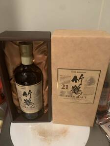 NIKKA WHISKYnika whisky pure malt bamboo crane 21 year box attaching old sake 