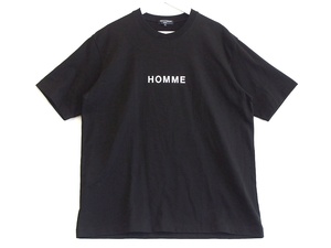 COMME des GARCONS HOMME HOMME コムデギャルソンオムオム 22SS 綿天竺ロゴプリントTシャツ　コットン メンズ ・L HI-T007 ブラック