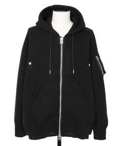 sacai サカイ Sponge Sweat x Nylon Twill Hoodie ジップアップ メンズ ・2