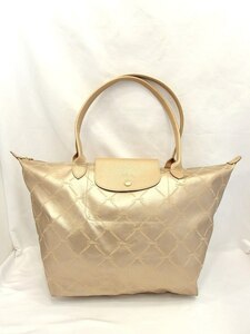 LONGCHAMP Long Champ нейлон × кожа большая сумка общий рисунок глянец Gold 