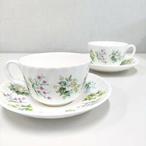 ⑨[ unused storage goods *MINTON] Minton is Don hole (HADDON HALL) springs bare-/ pair cup & saucer 2 customer * brand floral print C&S TCS