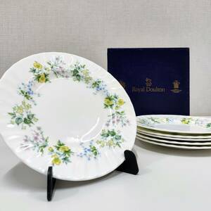 ⑪【未使用保管品☆MINTON】ミントン ハドンホール(HADDON HALL) スプリングバレー / ケーキ皿 6枚セット◇プレート 取り皿 ブランド 花柄