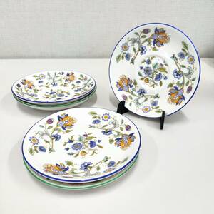 4268【保管品☆MINTON】ミントン ハドンホール(HADDON HALL) ソーサーのみ 計5枚 ブルー グリーン◇プレート 小皿 花柄 ブランド 洋食器