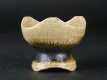 【扇屋】桃山窯 林 英仁「黄瀬戸 蓋置」共箱 高さ 約4.5cm 幅 約5.5cm 瀬戸 香合 茶碗 茶道具 T_画像5