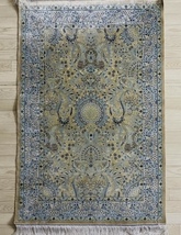 百貨店展示品　シルク100％ 最高峰225万ノット　イラン産　手織り 高級ペルシャ絨毯 101×152cm　#5_画像2