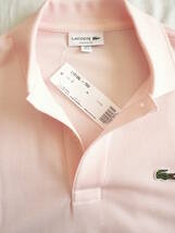 ■ ラコステ ポロシャツ L1212 メンズ 半袖 サイズ３ 未使用 クラシックフィット LACOSTE フラミンゴ ライトピンク 日本製_画像5