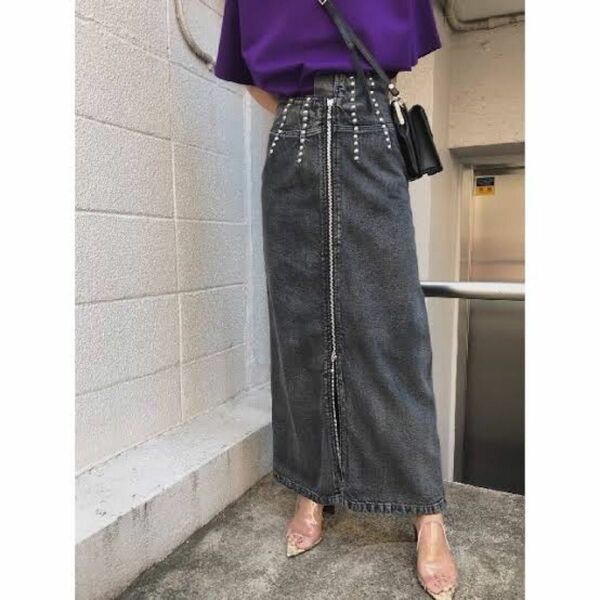 AMERI アメリヴィンテージ STUDS LINE DENIM SKIRT