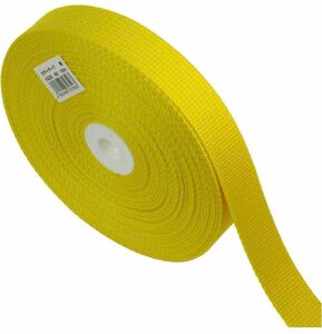 大容量！カラーテープ 黄色 25mm×10m ハンドメイド 布テープ 通園バック 保育園 小学校