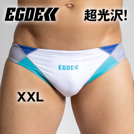 【廃盤品！入手困難！超光沢仕様！貴重なXXL】EGDE WX WET 競パン ポロパン 水着 白 XXLサイズ