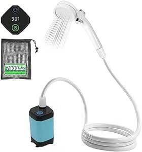 ZenCT 7800ｍAh ポータブル シャワー 電動 簡易 シャワー アウトドアシャワー USB充電式 フル充電で160分使用可