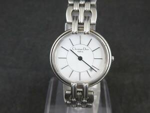 Christian Dior クリスチャン ディオール 66-100 2針 ホワイト文字盤 デイト ラウンド 腕時計 レディース