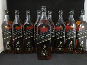 1円～　未開栓　JOHNNIE WALKER　ジョニーウォーカー　ブラックラベル12年　1000ｍｌ　700ｍｌ　9本セット