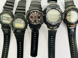 〇Y143 CASIO G-SHOCK PROTRE カシオ 腕時計 まとめて5点 AWG-M100BW/DW-6900/DW-6100/PRG-80J/PRG-40 G-ショック プロトレック 