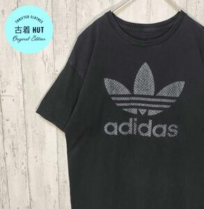 adidas　トレフォイル　パイソン柄　ビッグロゴ　オーバーサイズ　ゆるダボ古着　#h87