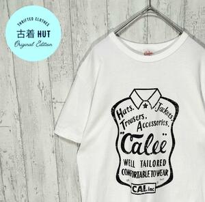 CALEE　キャリー　半袖Tシャツ　ホワイト　アメカジ　古着　ビッグプリント　#h594