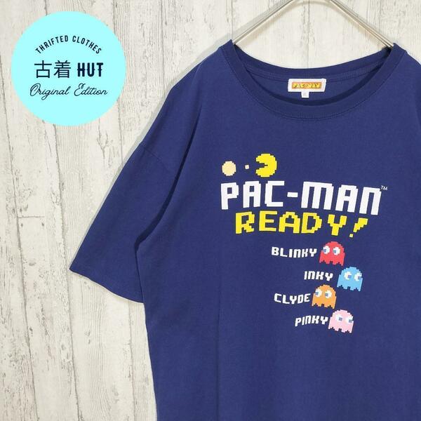 パックマン　ゲームTシャツ　BANDAI　ドット絵　レトロデザイン　ゆるダボ　#h390