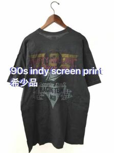 90s indy screen print tシャツ コットン BLK 後染め