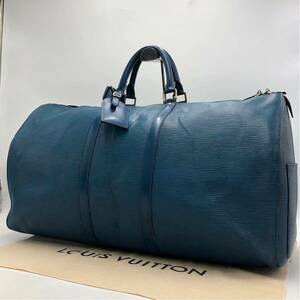 LOUIS VUITTON ルイヴィトン エピ キーポル60 トレドブルー ボストンバッグ 大容量