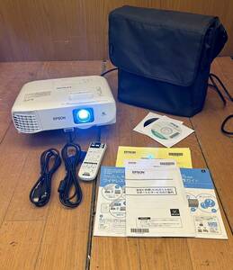 ★綺麗★動作品★EPSON★プロジェクター★ランプ使用時間1555H★リモコン/VGA/HDMIケーブル付き★4200lm/EB-2142W/エプソン/SR(P610)