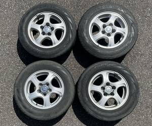 パジェロミニ H58A純正ホイール/タイヤ 4本セット 175/80R15 YOKOHAMA GEOLANDAR H/T-S 5.5J ET46 PCD114.3 ハブ径67.1 テリオス キックス