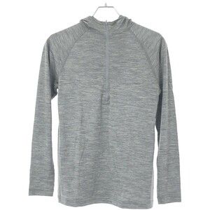 山と道 Merino Half Zip Hoody メリノウールハーフジップフーディー グレー XS IT557OZ0NY5A