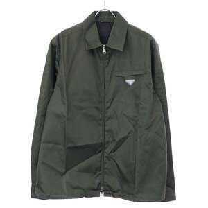 PRADA プラダ 20SS Nylon Shirt Jacket ロゴプレート ナイロンジップアップジャケット SC502 カーキ L ITE06IWE1S5C