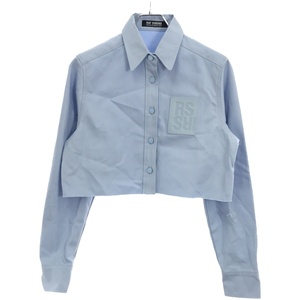 RAF SIMONS ラフシモンズ 23SS CROPPED DENIM SHIRT RSパッチクロップドデニムシャツ 231-W248 ブルー系 S ITO96SE3SQ0R