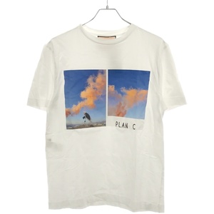 PLAN C プラン シー ORANGE SMOKE グラフィックプリントTシャツ THCJD50SA4TJ002 ホワイト XS ITUUE7DN4HXP