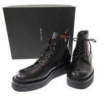 foot the coacher フットザコーチャー BROGUE RUBBER BOOTS サイドジップレザーブーツ ブラック 7 1/2 ITDITCW8KJ4W_画像1