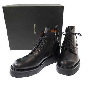 foot the coacher フットザコーチャー BROGUE RUBBER BOOTS サイドジップレザーブーツ ブラック 7 1/2 ITDITCW8KJ4W