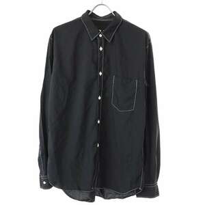 COMME des GARCONS HOMME DEUX コムデギャルソンオムドゥ 23AW 製品染めポリエステルシャツ DL-B022 ブラック L ITSCAUUWFPRG