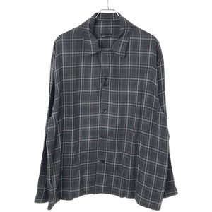 LAD MUSICIAN ラッドミュージシャン 21SS OPEN COLLAR SHIRT オープンカラーチェックシャツ グレー 42 IT90AA9AQFBQ