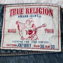 【W36】トゥルーレリジョン/TRUE RELIGION JOEY BIG T フレアデニムパンツ ブーツカット ジーンズ 極太レインボーステッチ_画像7