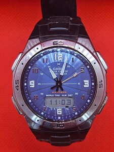 稼働品 カシオ ウェーブセプター Casio Wave Ceptor WVA-470 電波ソーラー ジャンク扱い B0651 ウェーブセプター電池交換済み！