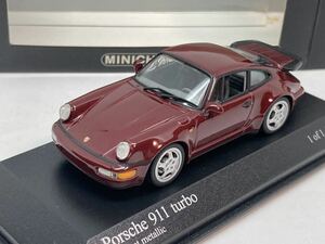 1/43 Porsche 911 турбо 1990 красный металлик Minichamps 430069106