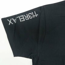 1PIU1UGUALE3 RELAX ウノピゥウノウグァーレトレ リラックス ラインストーンサイドロゴ XLサイズ 黒 SN90 半袖 Tシャツ UST-24023 メンズ_画像6